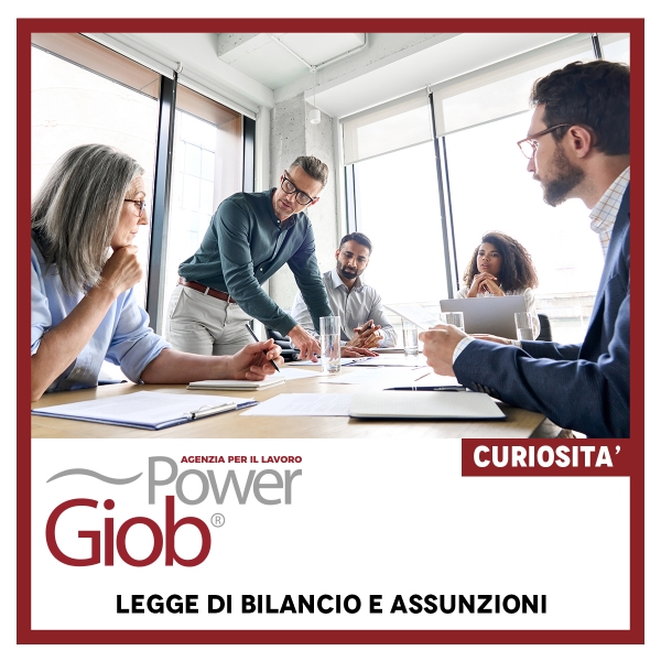 LEGGE DI BILANCIO E ASSUNZIONI