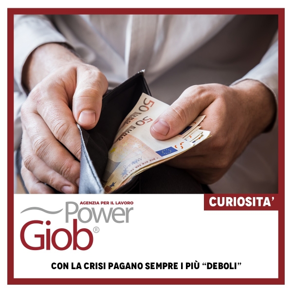 CON LA CRISI PAGANO SEMPRE I PIà™ â€œDEBOLIâ€